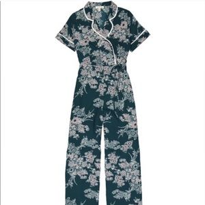 Monteau green floral jumpsuit